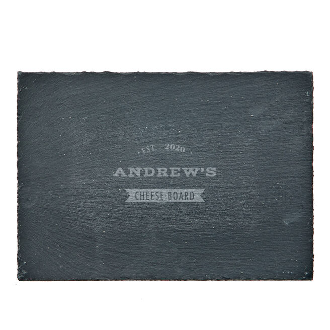 Personalised Engraved Slate Cheeseboard - Established