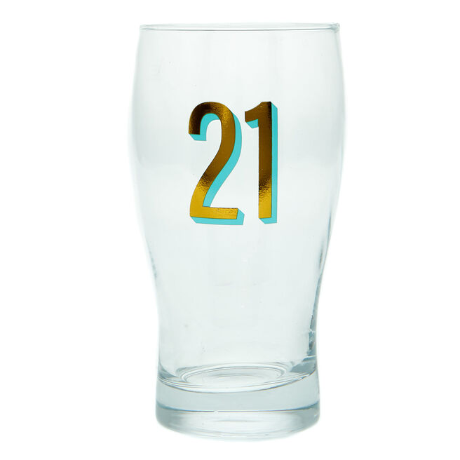 21st Birthday Pint Glass