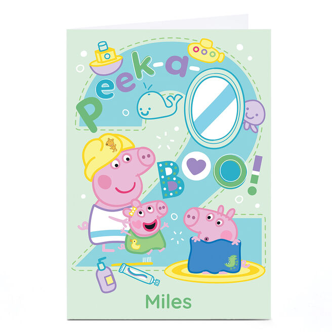 Personalised Birthday Card - Peppa Pig Age 2, Any Name