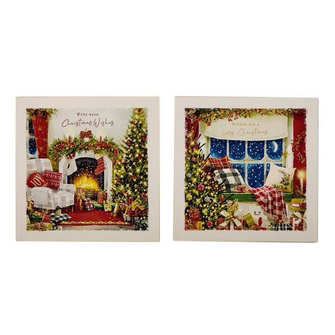 16 Cosy Tree & Stockings Charity Christmas Cards - 2 Designs