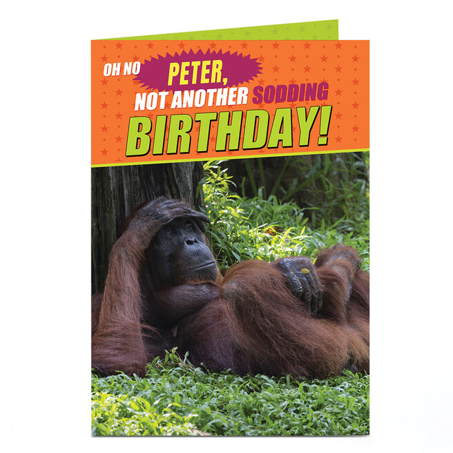 Personalised Birthday Card - Orangutan