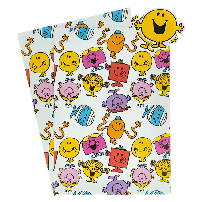 Mr. Men & Little Miss Gift Wrap - 2 Sheets & 2 Tags