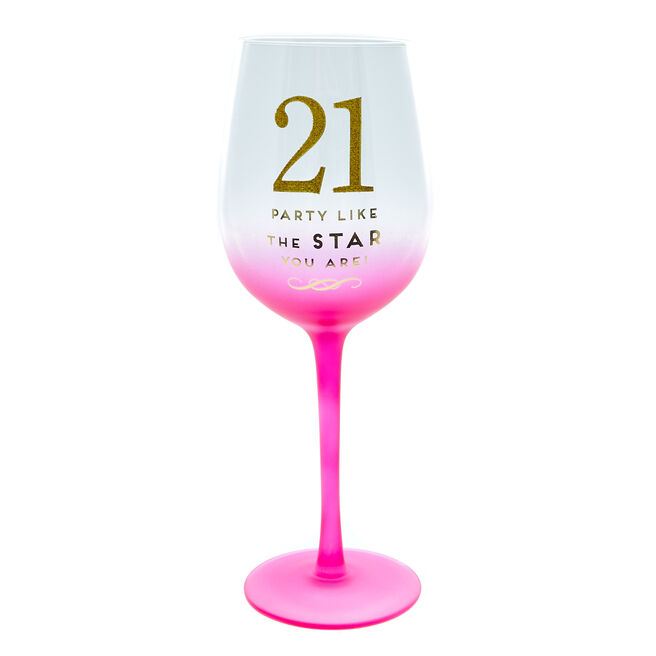21st Birthday Wine Glass - The Star You Are 