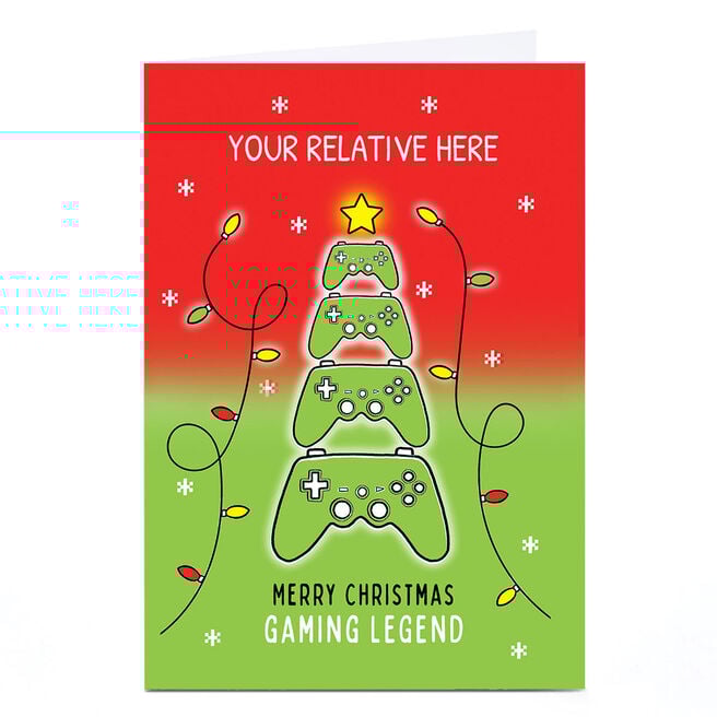 Personalised Christmas Card - Gaming Legend