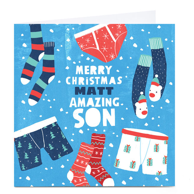 Personalised Gingerbread Christmas Card - Amazing Son