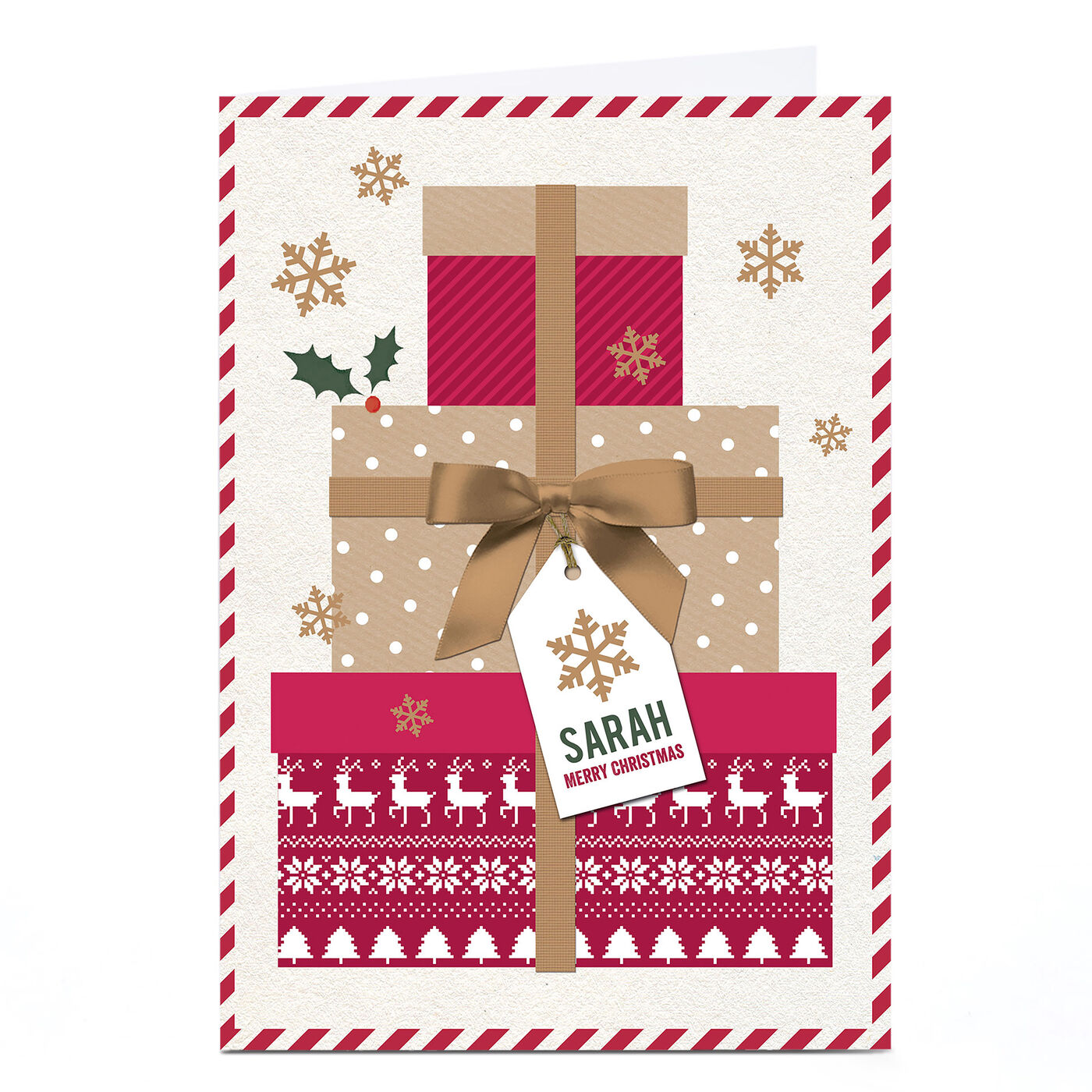 Buy Personalised Christmas Card Stack Of Presents for GBP 1.79 Card