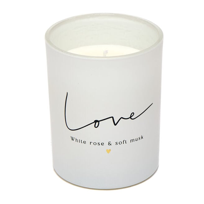 Love White Rose & Soft Musk Boxed Scented Candle 