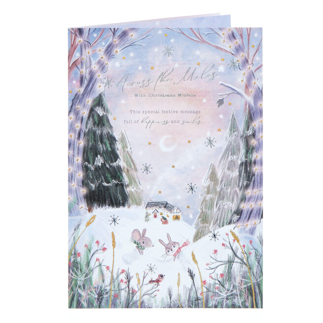 Across The Miles Winter Scene Christmas Card
