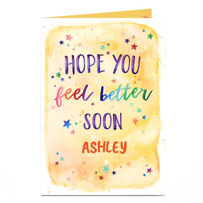 Personalised Get Well Soon Card - Hope You Feel Better