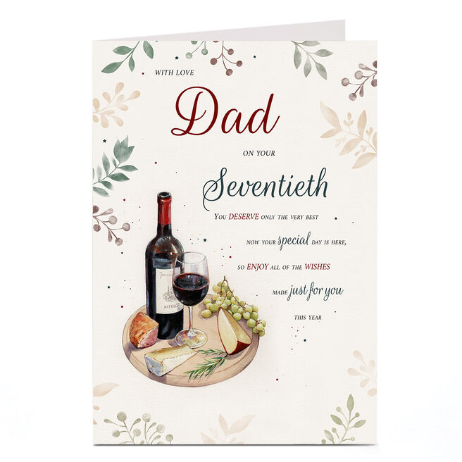 Personalised Birthday Card - Red Wine & Food