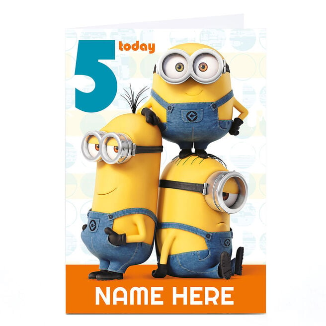 Personalised Despicable Me Card - Minion Age 5