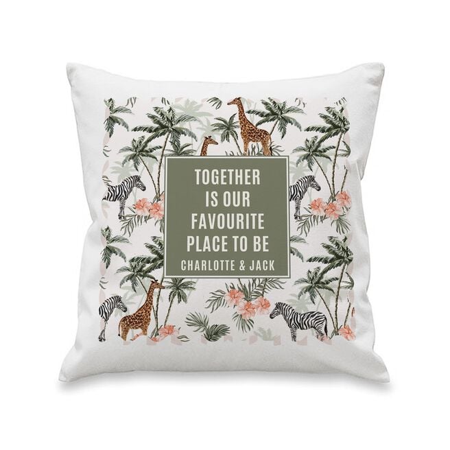 Personalised Jungle Print Cushion
