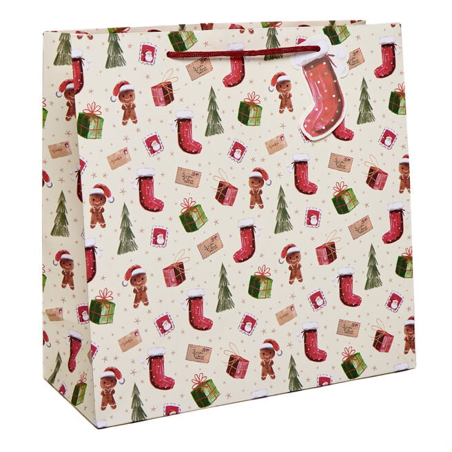 Repeat Icons Large Square Christmas Gift Bag