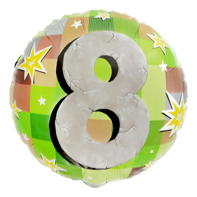 Mining Game 8th Birthday 18-Inch Foil Helium Balloon 