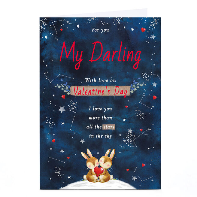 Personalised Valentine's Day Card - Constellation Rabbits