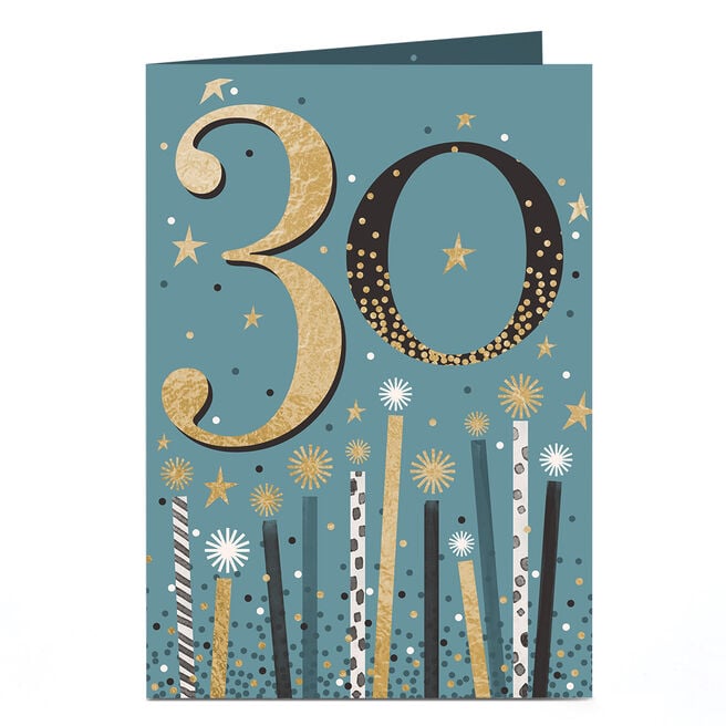 30th Birthday Card - Birthday Starry Candles
