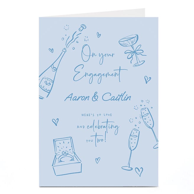 Personalised Engagement Card - Toast To Celebrating You Two