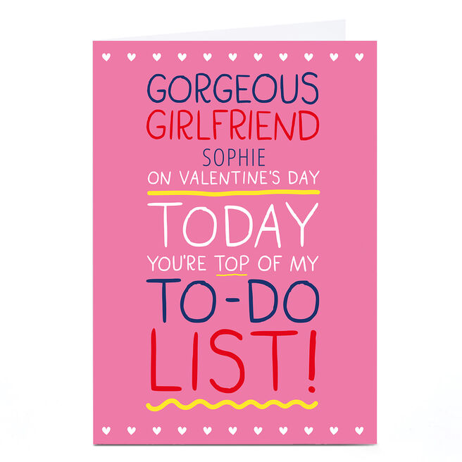 Personalised Shout! Valentine's Day Card - Girlfriend To Do List