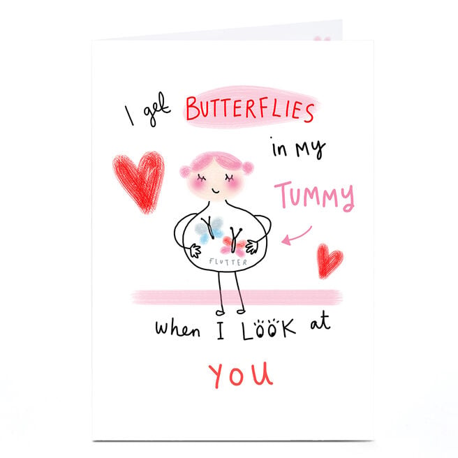 Personalised Lindsay Loves To Draw Card - I Get Butterflies