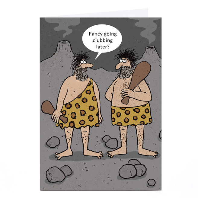 Personalised Little Horse Card - Two Cavemen