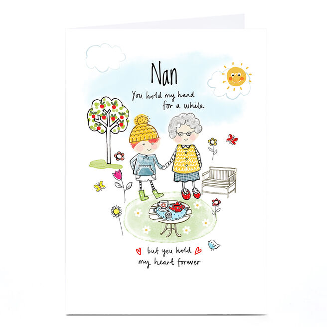 Personalised Mother's Day Card - Hold My Hand Hold My Heart, Nan