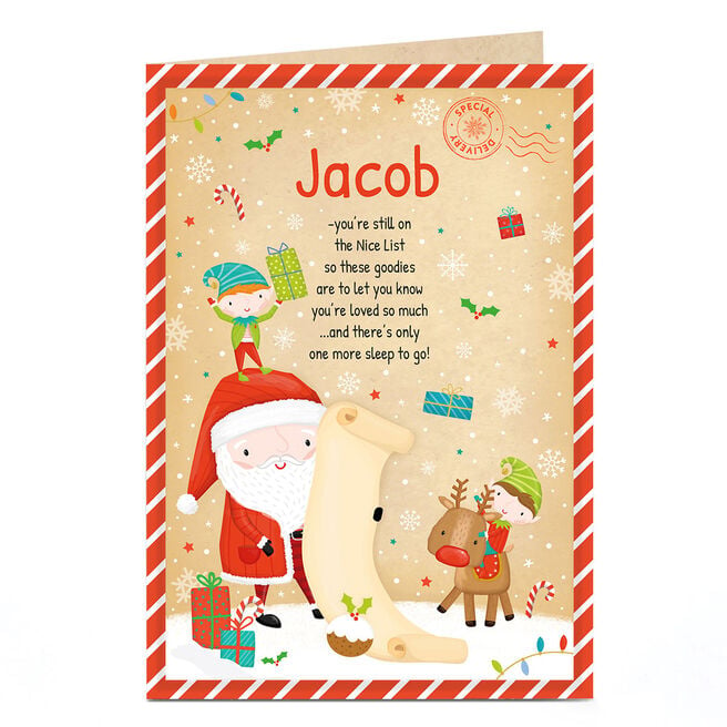 Personalised Christmas Card - Message From Santa