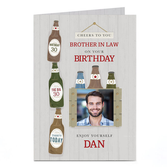 Photo Birthday Card - Cheers To You, Enjoy Yourself, Editable Age