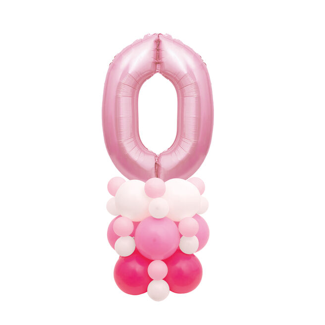 Pink 51-Inch Age 0 Air-Fill Balloon Stack Set