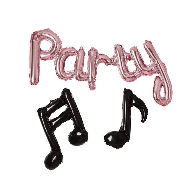 Rose Gold Party Musical Note 14-Inch Foil Balloon Garland