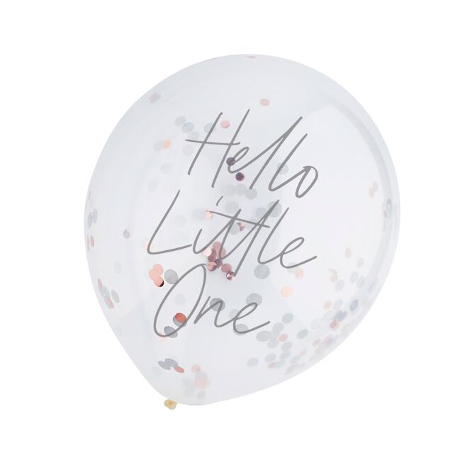 Hello Little One Confetti 12-Inch Latex Balloons - Pack of 5