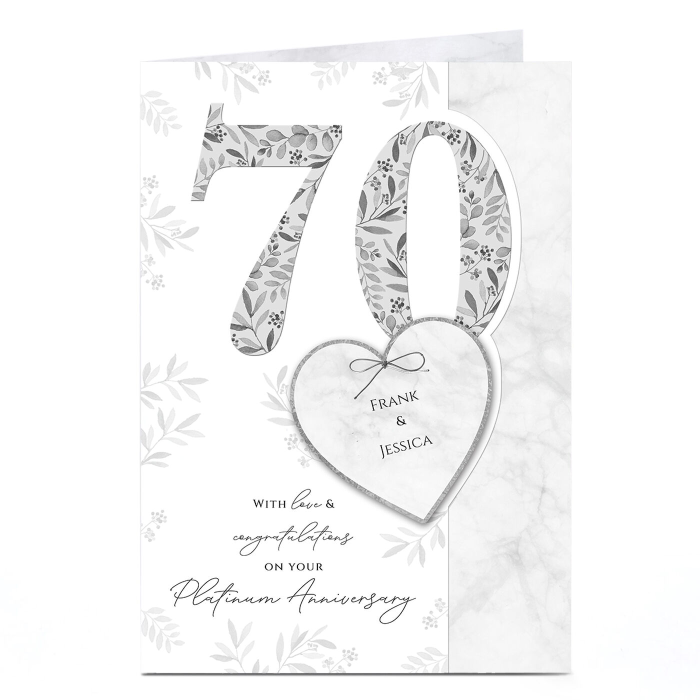 Buy Personalised 70th Anniversary Card - Love & Congratulations for GBP ...