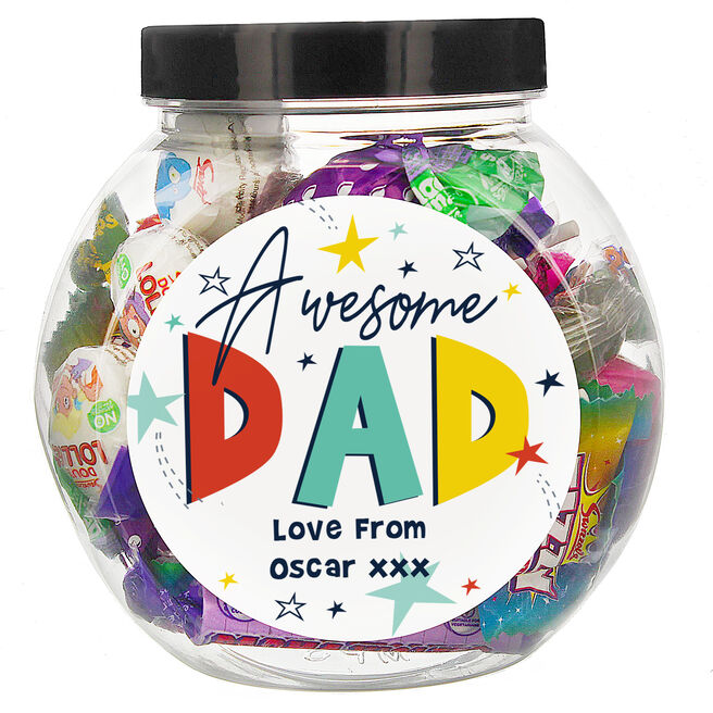 Personalised Awesome Dad Sweet Jar