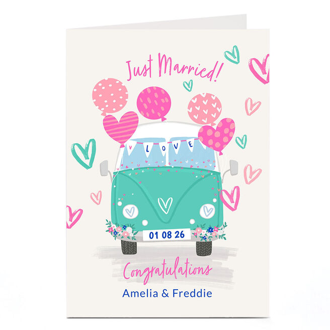 Personalised Wedding Card - Loved Up Camper Van