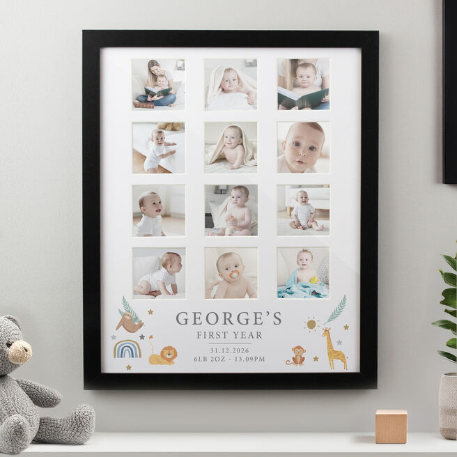 Personalised Animals Black Multi Photo Frame