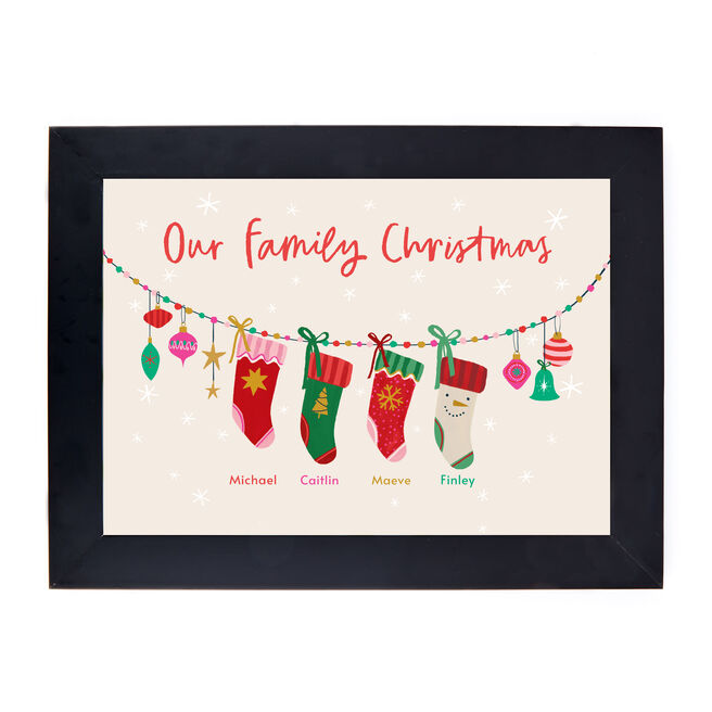 Personalised Family of 4 Christmas Print - 4 Stockings