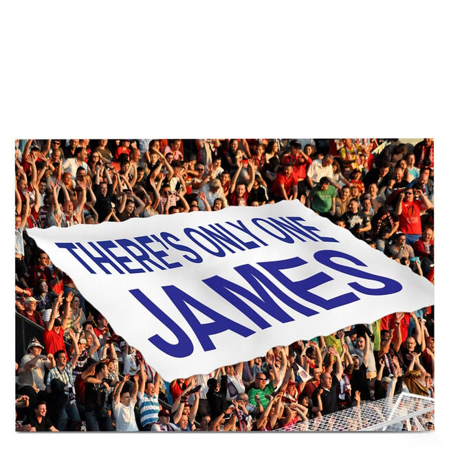 Personalised Card - Crowd Holding Flag