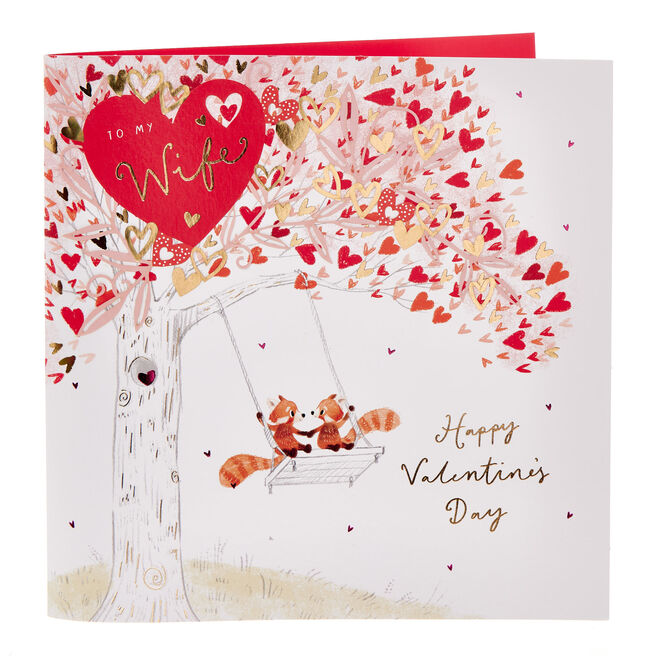 Wife Foxes on Swing Luxury Boxed Valentine's Day Card
