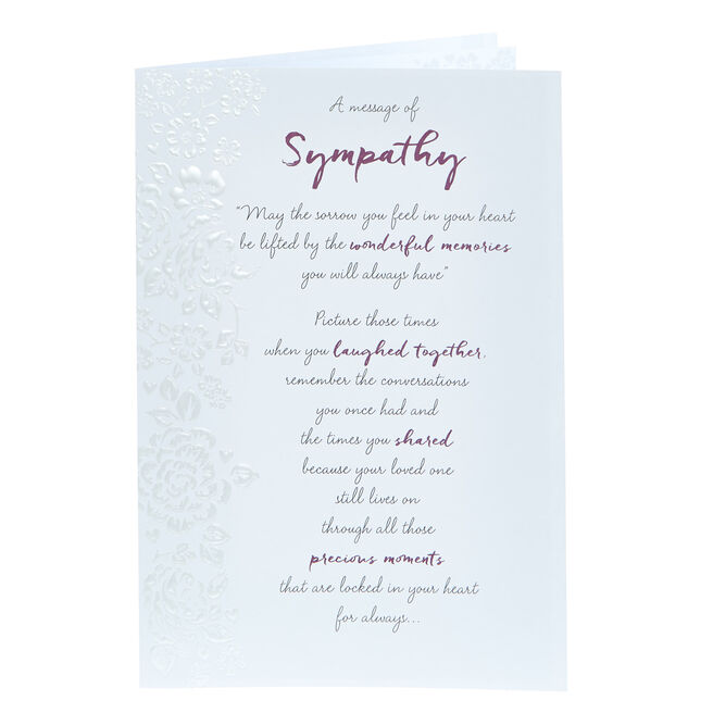 Sympathy Card - Wonderful Memories