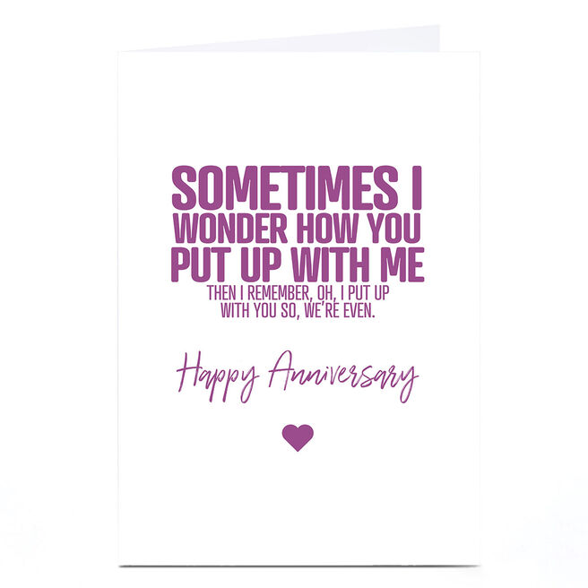 Personalised Punk Cards Anniversary Card - Sometimes I Wonder