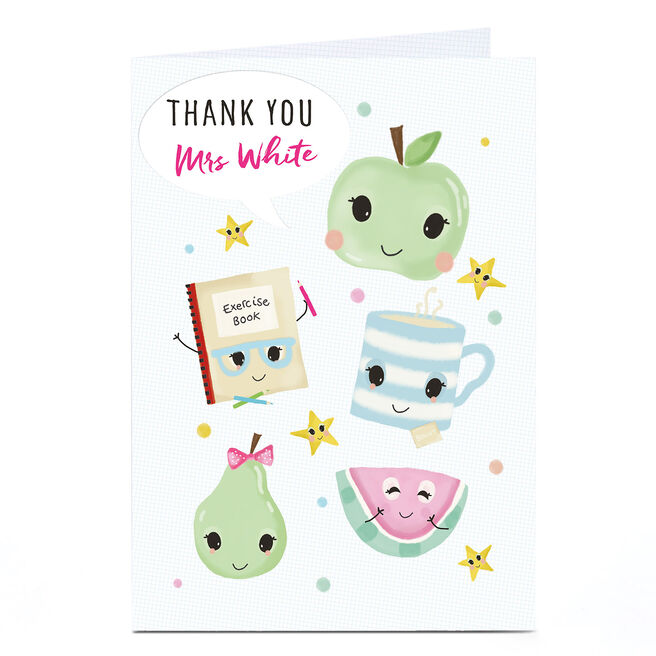 Personalised Thank You Teacher Card - Fruit And Tea
