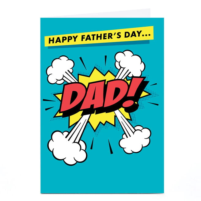 Personalised Hello Munki Father's Day Card - Comic Text, Dad
