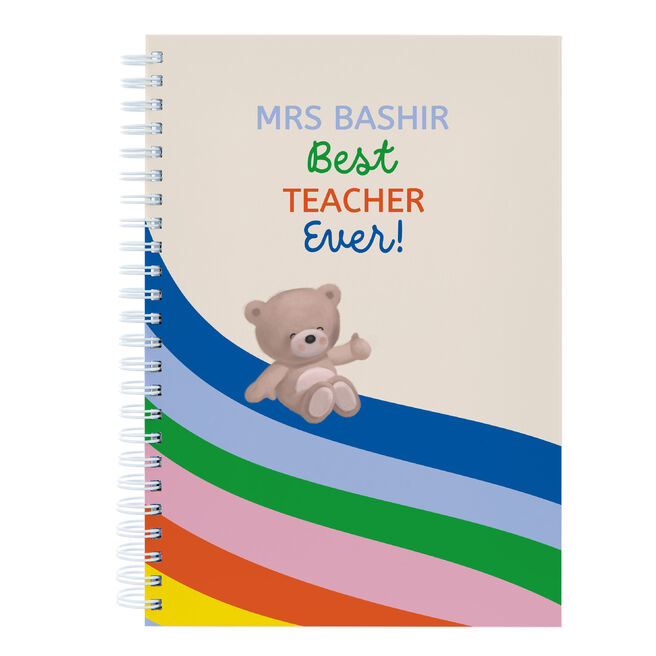 Personalised Hugs Thank You Teacher Notebook - Best Teacher Ever