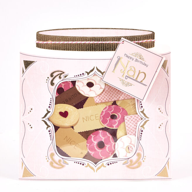 Boutique Collection Birthday Card - Nan, Biscuits