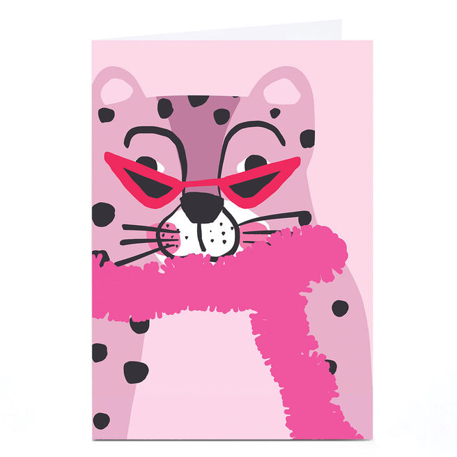 Personalised Birthday Card - Leopard in sunglasses