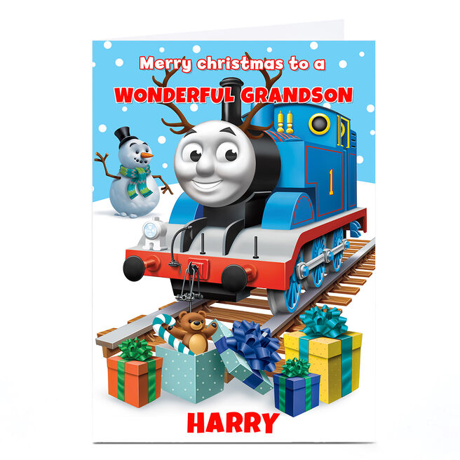 Personalised Thomas & Friends Christmas Card - Grandson