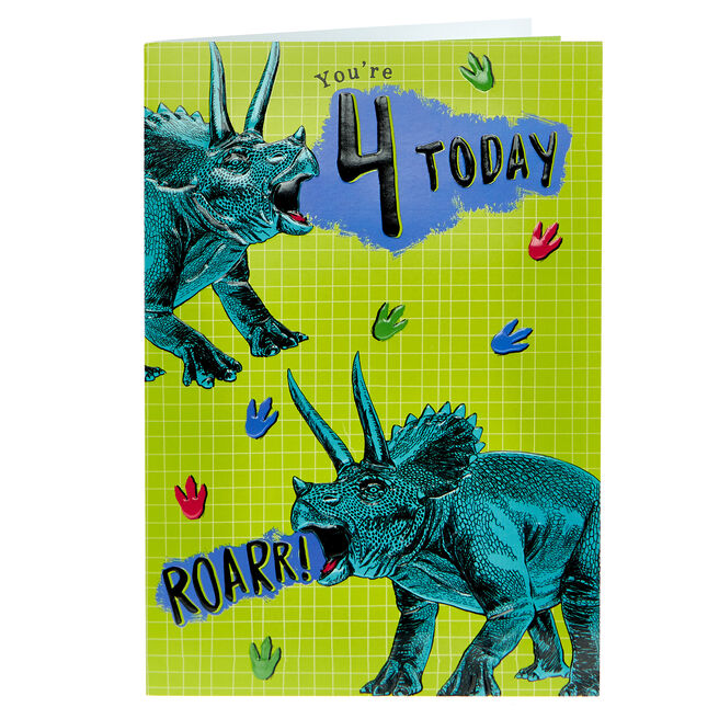 4th Birthday Card - ROARR!