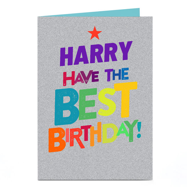 Personalised Birthday Card - Bright Letters, Any Name