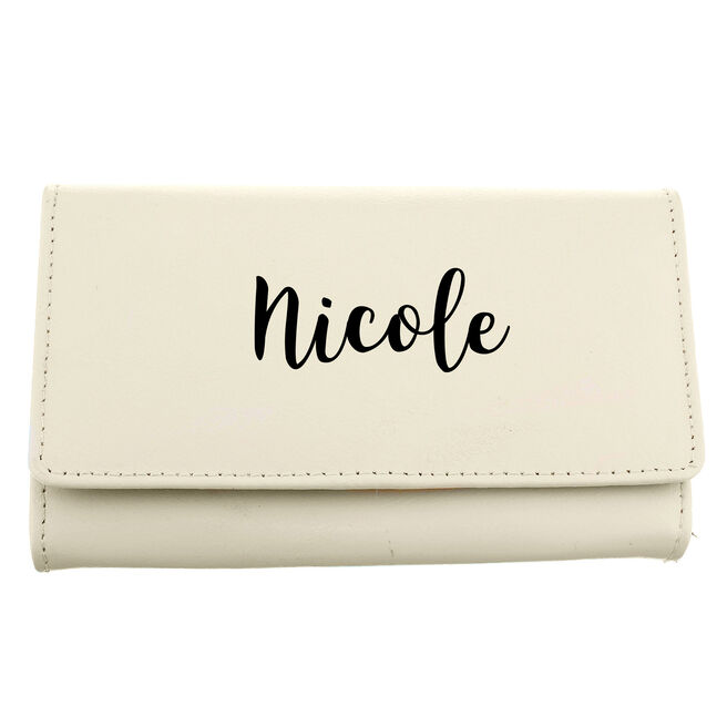 Personalised Cream & Black Purse