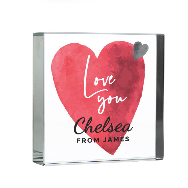 Personalised Love Heart Large Crystal Token