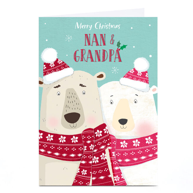 Personalised Cory Reid Christmas Card - Nan & Grandpa Polar Bears